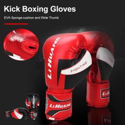 Luvas de Boxe de Couro PU para Homens e Mulheres, Artes Marciais, Equipamento de Treinamento, MMA, Kickboxing, Karatê, Muay Thai - Image 1