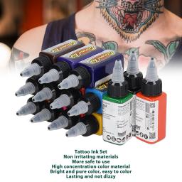 Conjunto de Tinta Tatuagem para Artistas, Kit Profissional, Prática Iniciante, Tinta Hobbyists, 14 Cores, 30ml por Garrafa - Image 1