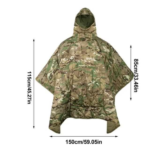 Saco de Dormir Multifuncional Militar Masculino: Casaco Quente e Poncho de Chuva para Caminhadas e Pesca ao Ar Livre