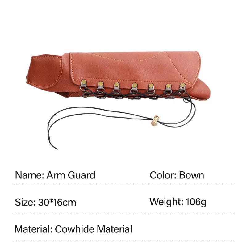 Equipamento protetor de arco e flecha de couro ajustável, guarda de braço tradicional, acessórios de segurança resistentes, tiro e caça, atacado - Image 1