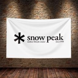 Poliéster Impressão Digital Banner, Camping ao ar livre, Snow Peak Flag, Decoração - Image 1
