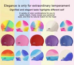 Elástico colorido tampão de natação, impermeável, proteger as orelhas, cabelo longo piscina chapéu, Ultrathin banho Caps, atacado, Dropship - Image 3