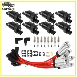 8 pçs bobinas de ignição irídio velas de ignição fios para gmc chevy silverado 1500 tahoe 5.3l uf414 motor acessórios do carro - Image 1