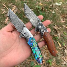Faca Dobrável De Madeira De Ferro De Areia, CNC Damasco, 60HRC, Alta Dureza, Sobrevivência Ao Ar Livre EDC Facas, Battle Hunt, Ferramentas Dobráveis De Bolso - Image 1