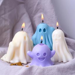 DIY Pumpkin Ghost Candle Mold, criativo do Dia das Bruxas, gesso monstro bonito, molde concreto do silicone, artesanato perfumado 3D, ornamentos artesanais - Image 2