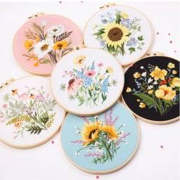 3D Kits De Bordados De Flor, Bordados DIY, Paisagem, Kits De Costura, Hoop Art, Bordado - Image 1