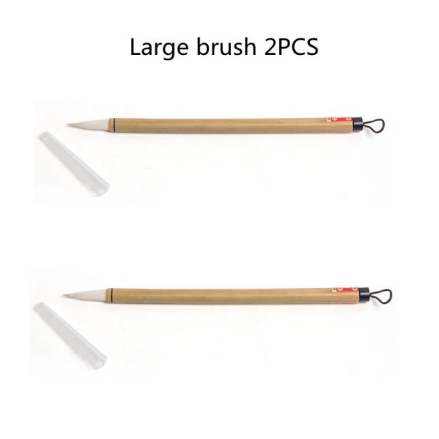 Kit de 2 Peças de Cerâmica em Argila Branca com Nuvem e Escova de Bambu para Pintura DIY em Overglaze e Underglaze