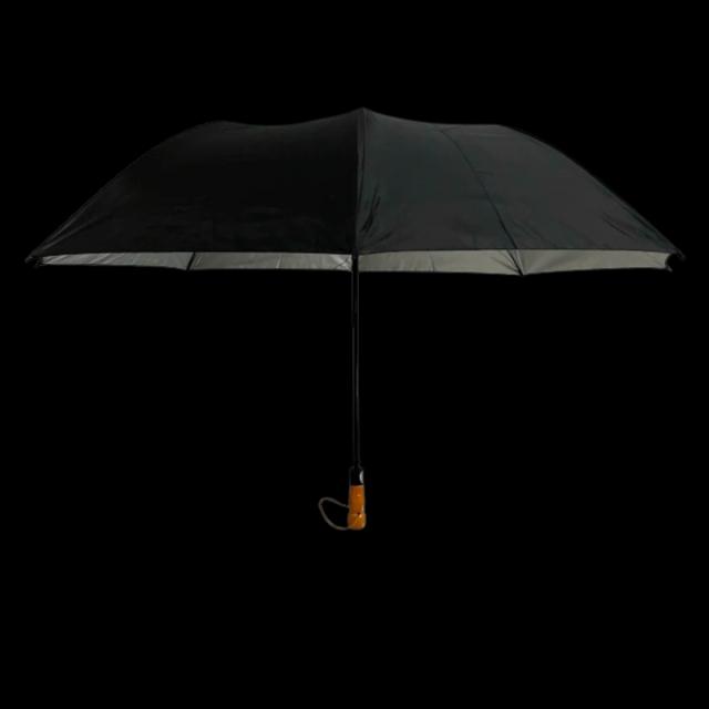 Guarda-Chuva Automático Grande e Resistente com Cabo de Madeira Duplo