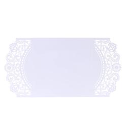 50 pçs/set Branco Cartões Do Convite Cartões de Casamento de Corte A Laser Escavar Ofício Esculpida Padrão de Flor Para Celebração da Festa de Aniversário - Image 4