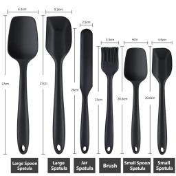 Conjunto De Espátula De Silicone Resistente Ao Calor, Utensílios De Cozinha, Raspadores De Creme De Bolo, Escova De Óleo, Ferramentas De Cozimento De Salada, Produto comestível, 6Pcs - Image 4