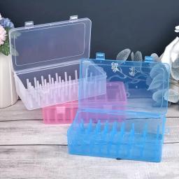 Caixa de Linhas De Costura Transparente Estojo De Armazenamento De Bobinas Organizador De Carretel De Agulha Acessórios Domésticos DIY 42 Eixos 1Pc - Image 2