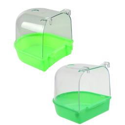 Banheira pássaros para gaiola, acessórios chuveiro papagaio, caixa banho suspensa, antiderrapante - Image 1