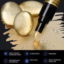 Espelho Chrome Marcadores, Ouro, Prata, Permanente Reflective Paint Pen, Resina Suprimentos, Modelo de Metal, Vidro, Pintura Plástica, 3 Pcs, 1Pc - Image 6