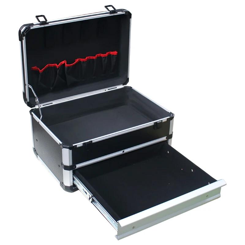 Caixa de ferramentas de alumínio com gavetas, Mala de armazenamento portátil multi ferramenta para ferramentas, Mala elétrica, Equipamento Ferramentas Organizer - Image 1