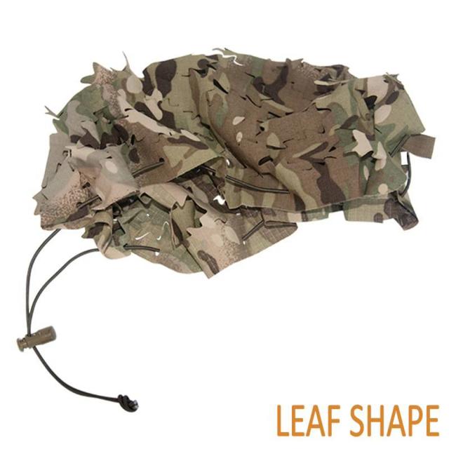 Capacete 3D Camo para Airsoft com Capa em Forma de Folha, Corte a Laser e Malha - Acessórios para Paintball e Caça