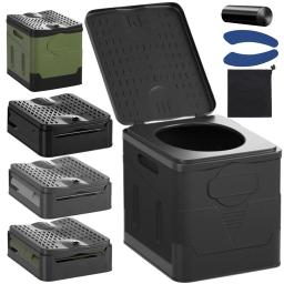 Vaso sanitário dobrável portátil com assento de cobertura, banheiro ao ar livre para acampar, viagens, emergência, adultos, crianças, carro - Image 2