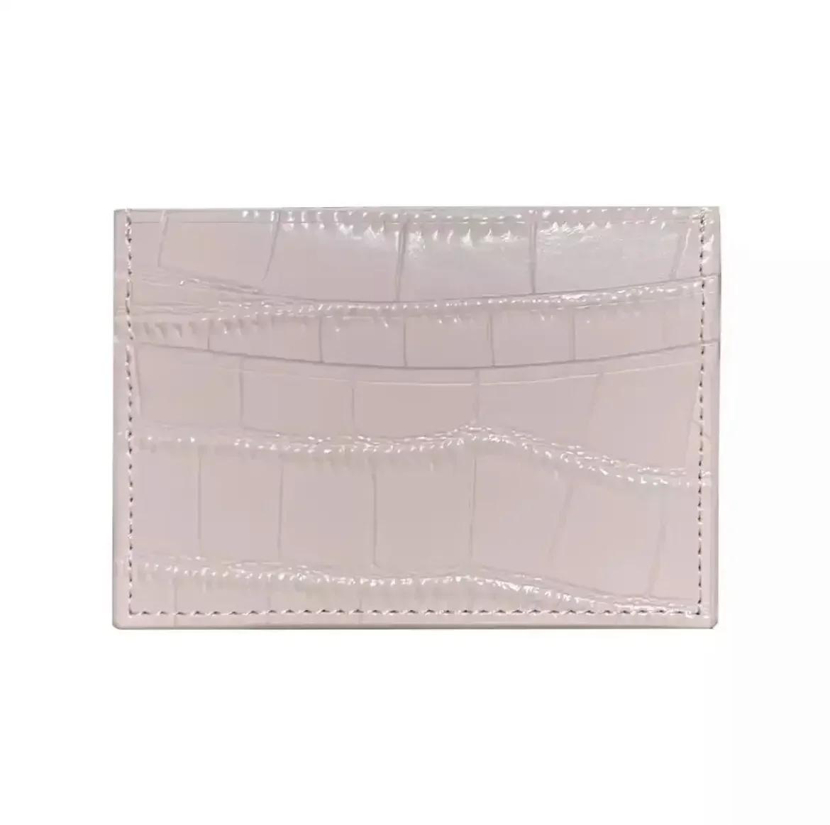 Titular do cartão de crédito de couro PU para homens e mulheres, letras personalizadas, personalizar iniciais, carteira de cartão fino, monograma nome caso, DIY presente - Image 1