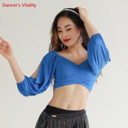 Dança do ventre traje prática superior roupas de dança prática diária blusa fina para o sexo feminino dança de barriga exótica - Image 1