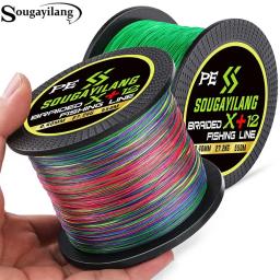 Sougayilang-multifilament trançado linha de pesca, multicolor fio x4/x8/x12, super forte, 550m, 350m, 150m - Image 1