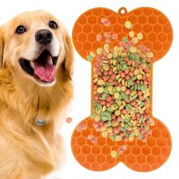 Bone Shape Silicone Lambendo Pad para Animais de Estimação, Slow Food Bowl, Comer para Cães e Gatos, Amendoim e Manteiga, Alimentador, Alimentador Placemat - Image 3