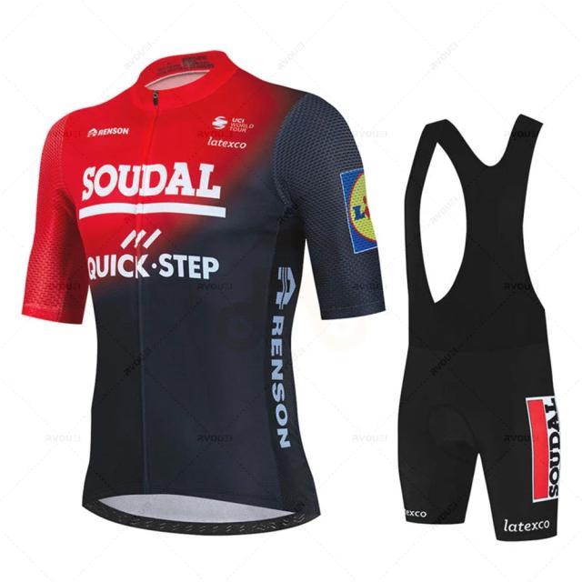Conjunto Ciclismo Lidl Soudal Verão MTB Manga Curta e Bermuda com Proteção UV