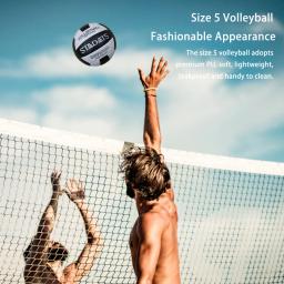 Bolas de praia macias PU à prova de vazamento, voleibol profissional, treinamento primário médio, café, tamanho 5 - Image 4