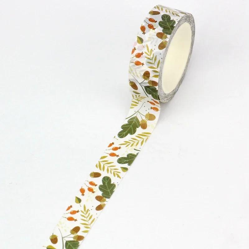 Conjunto De Fita Adesiva Washi, Decoração Pressionada Flores, Folhas Floral Neutras, Diário De Scrapbooking, Fita Adesiva, Papelaria Kawaii, 1X 10m - Image 1
