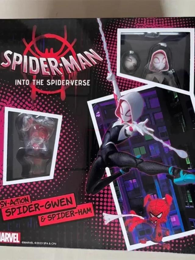 Coleção Spiderman Anime Action Figure Peter Parker Gwen Miles Morales 2024