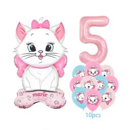 Bonito marie gato tema balão de alumínio meninas festa de aniversário suprimentos os aristogatos decoração do chuveiro do bebê balões de festa 2025 - Image 1