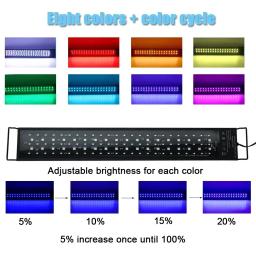 Lâmpada LED Fish Tank com Dimmer para água doce, luz do aquário, iluminação de espectro completo, Auto On Off, 24/7, DIY, 75-90cm, IP68 impermeável - Image 4