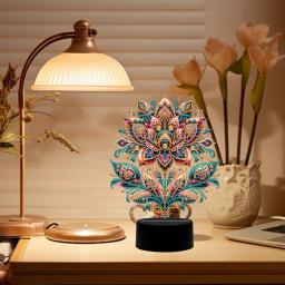 Flor animal diy diamante pintura led luz com ferramentas, arte 5d lâmpada, acrílico, quarto, sala de estar, casa, escritório - Image 6