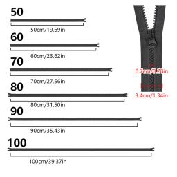 Resina Zipper Único Duplo Sliders, DIY Costura Acessórios de Vestuário, Open-End, 50-100cm, 8 #, 1Pc - Image 2