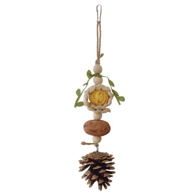 Brinquedo de Corda de Algodão para Passarinhos e Roedores - Ideal para Morder e Brincar com Bolas Penduras e Cordas Pequenas
