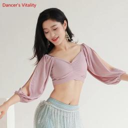 Dança do ventre traje prática superior roupas de dança prática diária blusa fina para o sexo feminino dança de barriga exótica - Image 3