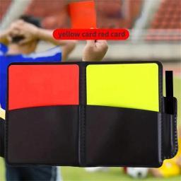 Saco do cartão do árbitro do futebol com pena, cartões vermelhos e amarelos, apito de grande resistência, ferramentas e fontes profissionais do jogo - Image 1