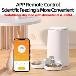 ROJECO-Alimentador Pet Automático, Smart Food Kibble Dispenser, Controle Remoto, Botão WiFi, Cat e Dog Acessórios - Image 3