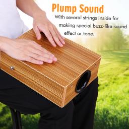 Portátil de viagem cajon caixa tambor mão plana tambor arborizado percussão instrumento com alça transportar saco para acessórios tambor - Image 5