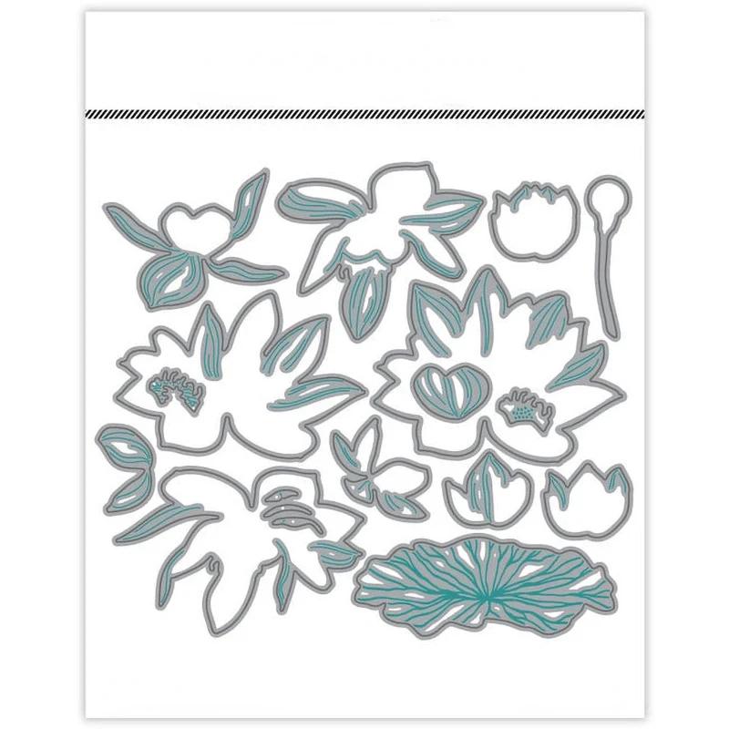 Corte de metal morre para artesanato DIY, planta lótus, lindas camadas, flor de lírio de água, papel cartão, Scrapbooking, novo, 2023 - Image 1