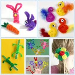Chenille Hastes para Artesanato, Limpadores de Cachimbo de Café, DIY Artes e Ofícios Suprimentos para Crianças, Limpador, 100 Pcs - Image 6