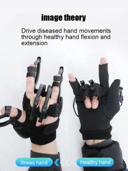Luva de treinamento de dedo de reabilitação inteligente acidente vascular cerebral hemiplegia massagem função de mão luvas robô luva de reabilitação robô - Image 1