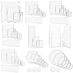 Kit de bloco de carimbo acrílico transparente, tamanhos variados, com linhas de grade, ferramentas de estampagem para diy, scrapbooking, artesanato, fabricação de cartão - Image 1
