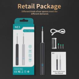 Ne3 limpador de ouvido de alta precisão, ferramenta de remoção de cera de ouvido com câmera, luz led, otoscópio sem fio, kit de limpeza de ouvido inteligente, melhor presente - Image 6