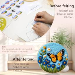 Planta lã feltragem pintura kit com moldura, picture kit, diy, agulha, feltro artesanato, decoração de casa, photoCustom - Image 2