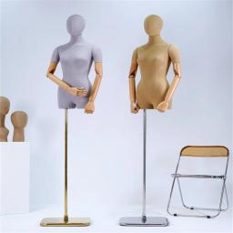 Feminino Costura Mão Manequim Suporte Do Corpo, Forma de Vestido Feminino, Jóias Clavicular Madeira, Mulheres Flexíveis, Cremalheira Ajustável, C044 - Image 1