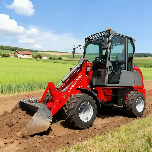 LANDWARD Mini Carregadeira de Rodas Compacta Diesel Agrícola Hidráulica Personalizada