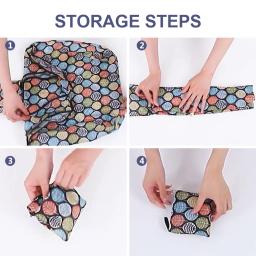 Grande bolsa de compras dobrável, Eco Bag reutilizável, Sacos de armazenamento portátil de frutas e legumes, Bolsa de impressão de gato - Image 5