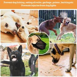 Ajustável anti-latido pet boca focinho, máscara de malha para cães, focinhos respiráveis para cães, alças de nylon, acessórios para cães - Image 2