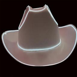 Luz incrível led chapéu de cowboy piscando el fio chapéu led piscando luzes blinky chapéu cowgirl led chapéu de noiva natal casamento - Image 1