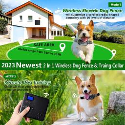 Cerca de contenção sem fio para Pet, Electric Dog Fence, Shock Collar System, Pet Dispositivo de Treinamento, Suprimentos, Perímetro, 2 em 1 - Image 3