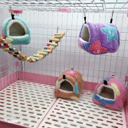 Mini gaiola colorida e confortável para pequenos animais, Casa de hamster, Cama pequena para dormir, Ninho de cobaia, Ninho quente para coelho e esquilo - Image 4